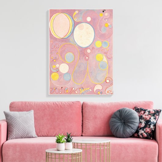 Hilma af Klint, de tien grootste no8, Abstracte ku Canvas Afdruk (Insitu (Woonkamer))