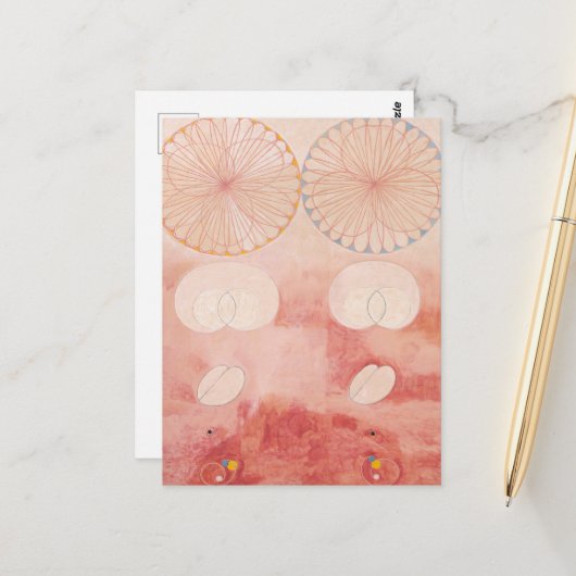 Hilma af Klint, de tien grootste no9, Abstracte ku Briefkaart (Voorkant / Achterkant in situ)
