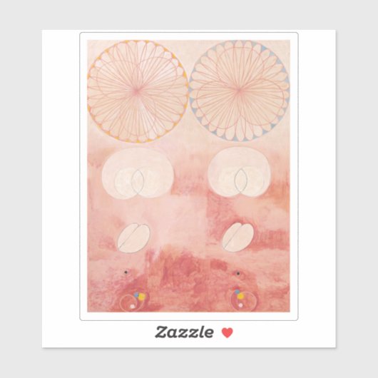 Hilma af Klint, de tien grootste no9, Abstracte ku Sticker (Vel)