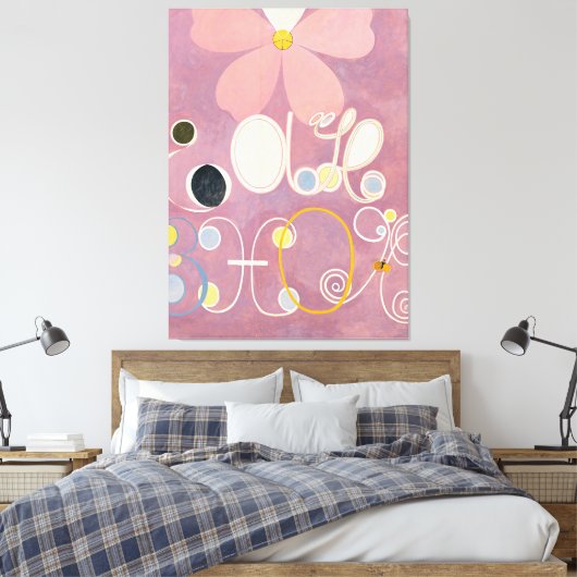 Hilma af Klint - De Tien Grootsten, Nr. 5, Volwass Canvas Afdruk (Insitu (Slaapkamer))