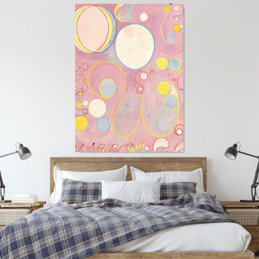 Hilma af Klint - De Tien Grootsten, Nr. 8, Volwass Canvas Afdruk (Insitu (Slaapkamer))