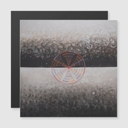 Hilma af Klint, De zwaan nr.10, Abstracte kunst Magnetische Uitnodiging (Voorkant / Achterkant)