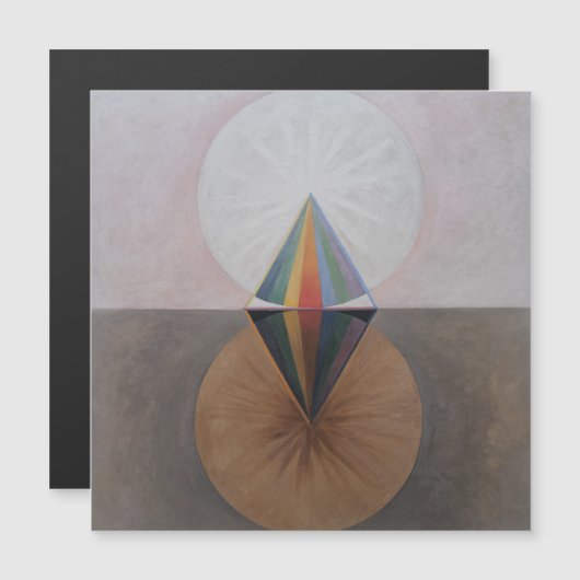 Hilma af Klint, De zwaan nr. 12, Abstracte kunst Magnetische Uitnodiging (Voorkant / Achterkant)
