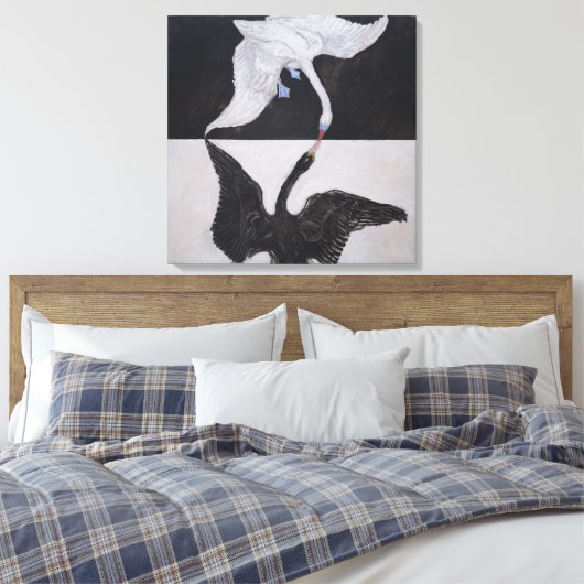 Hilma af Klint, De zwaan nr. 1, Abstracte kunst Canvas Afdruk (Insitu (Slaapkamer))