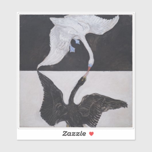 Hilma af Klint, De zwaan nr. 1, Abstracte kunst Sticker (Vel)