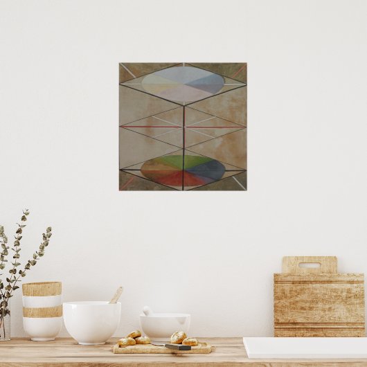 Hilma af Klint, De zwaan nr.23, Abstracte kunst Poster (Keuken)