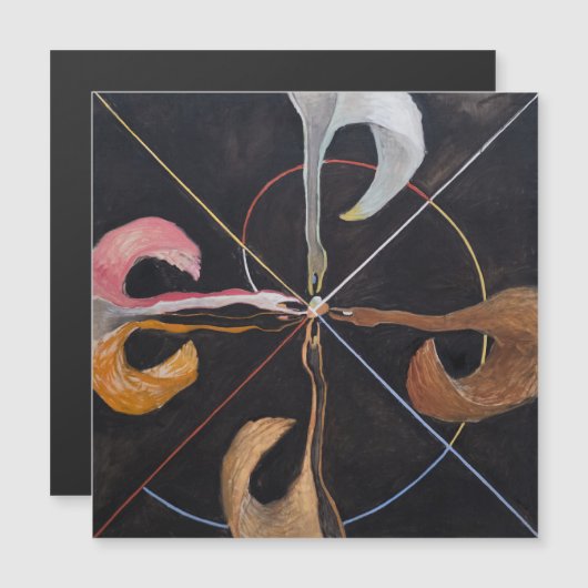 Hilma af Klint, De zwaan nr. 7, Abstracte kunst Magnetische Uitnodiging (Voorkant / Achterkant)