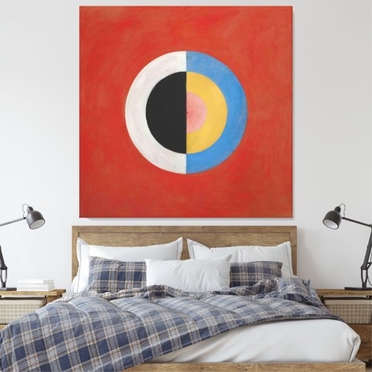 Hilma af Klint - Group IX,SUW, No. 17. The Swan Canvas Afdruk (Insitu (Slaapkamer))