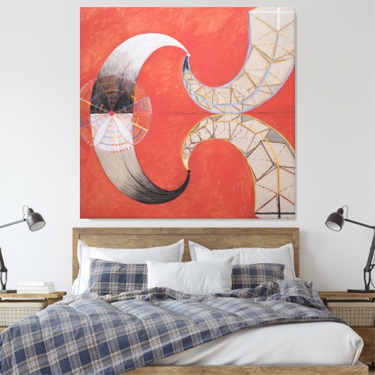 Hilma af Klint - Group IX-SUW, The Swan, No. 9 Canvas Afdruk (Insitu (Slaapkamer))