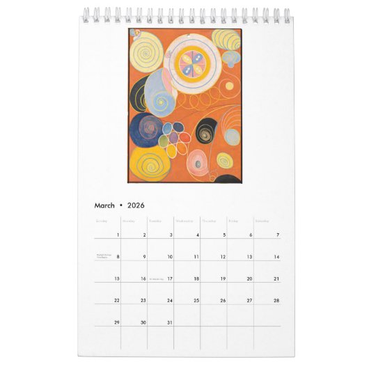 Hilma af Klint, Modern Paintings Kalender (Mar 2026)