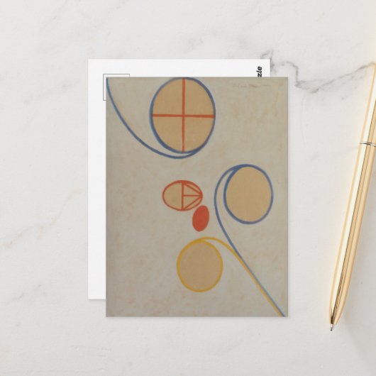 Hilma af Klint, Seven Point Star No2, Abstracte ku Briefkaart (Voorkant / Achterkant in situ)