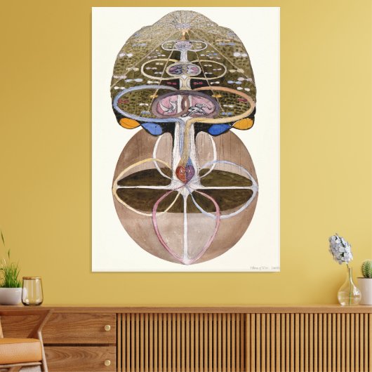 Hilma af Klint - Tree of Knowledge, nr. 1 Canvas Afdruk (Insitu (Woonkamer))