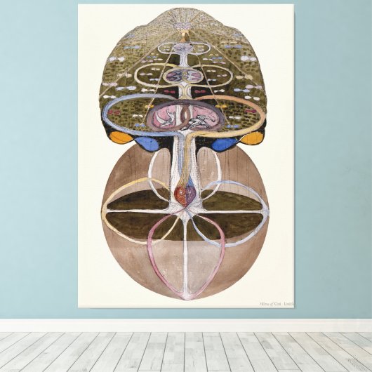 Hilma af Klint - Tree of Knowledge, nr. 1 Canvas Afdruk (Insitu (Houten vloer))