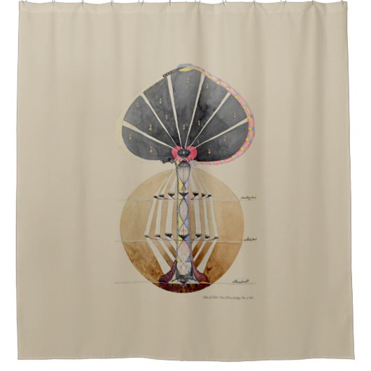 Hilma af Klint - Tree of Knowledge, nr. 3 Douchegordijn (Voorkant)