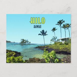 Hilo Big Island Hawaii Beach Vintage Briefkaart