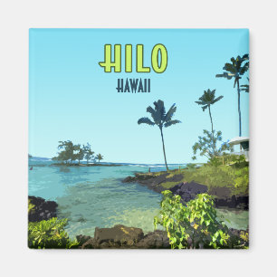 Hilo Big Island Hawaii Beach Vintage Magneet