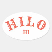 Hilo, Hawai, sui Ovale Sticker (Voorkant)