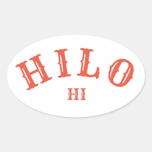 Hilo, Hawai, sui Ovale Sticker (Voorkant)