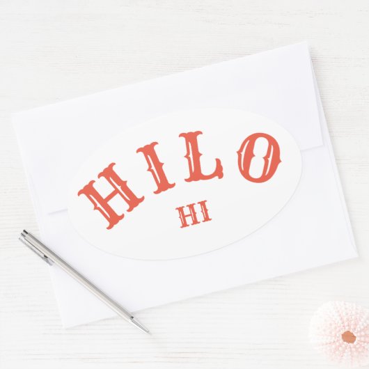 Hilo, Hawai, sui Ovale Sticker (Envelop)