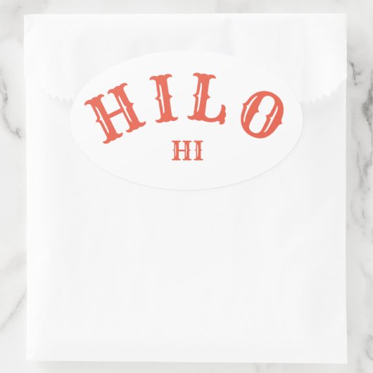 Hilo, Hawai, sui Ovale Sticker (Tas)