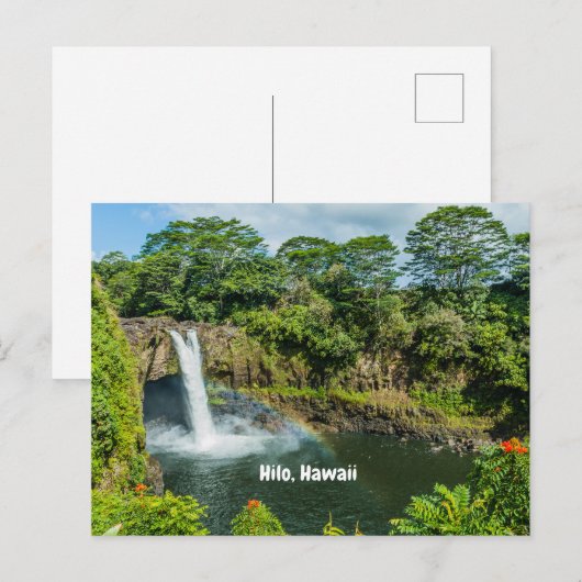 Hilo, Hawaï Tropische regenboog Herfsten Waterval Briefkaart (Voorkant / Achterkant)