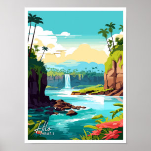 Hilo Hawaii Art Vintage Beroemde Reisplaats Poster