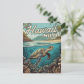 Hilo Hawaii Big Island Retro Tropische Kust Briefkaart (Staand voorkant)
