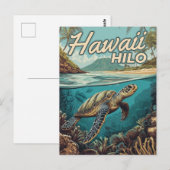 Hilo Hawaii Big Island Retro Tropische Kust Briefkaart (Voorkant / Achterkant)