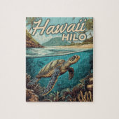 Hilo Hawaii Big Island Retro Tropische Kust Legpuzzel (Verticaal)