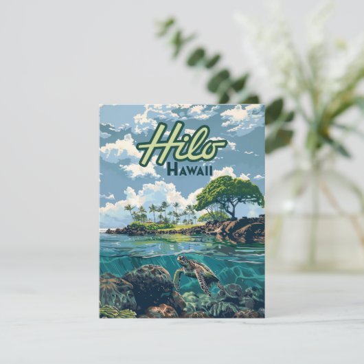 Hilo Hawaii Big Island Turtle Beach  Kaart (Staand voorkant)