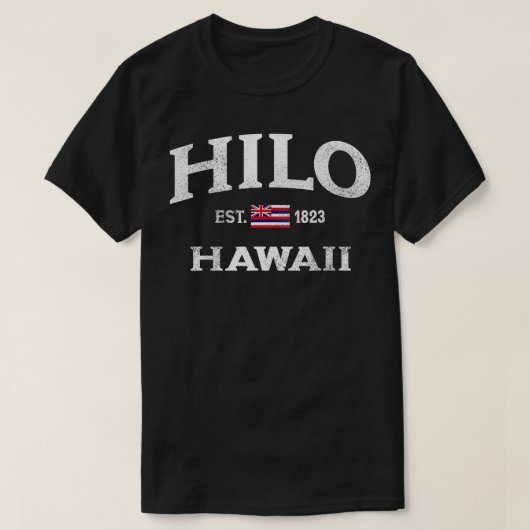 Hilo Hawaii HI  staat Throwback Athletic T-shirt (Design voorkant)