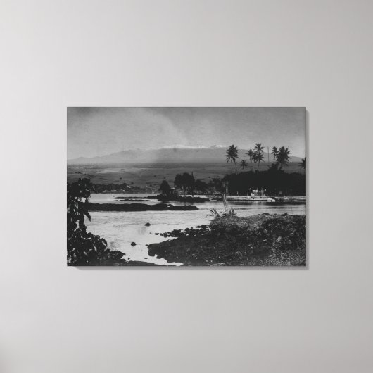 Hilo, Hawaii - Uitzicht van de stadfoto Canvas Afdruk (Voorkant)