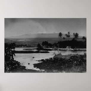 Hilo, Hawaii - Uitzicht van de stadfoto Poster