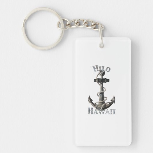 Hilo Hawaii Vacation Nautical Anchor Sailing Sleutelhanger (Voorkant)