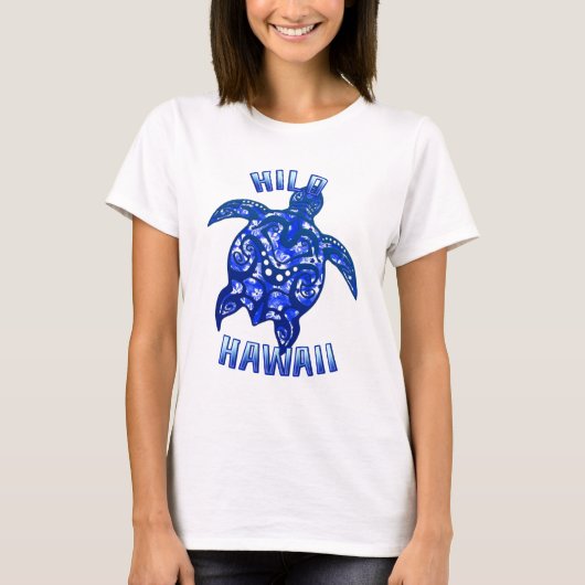 Hilo Hawaii Vacation Tribal Turtle T-shirt (Voorkant)