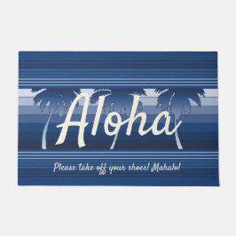 Hilo Hawaiian Palms gestreepte Aloha Navy Deurmat