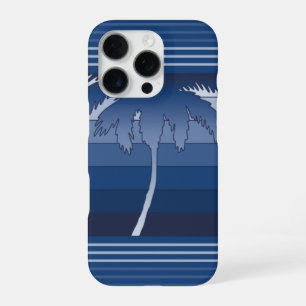 Hilo Hawaiian Palms Gestreepte Blauwe iPhone 16 Pro Hoesje