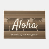 Hilo Hawaiian Palms Striped Aloha Brown Deurmat (Voorkant)