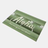 Hilo Hawaiian Palms Striped Aloha Green Deurmat (Schuin)