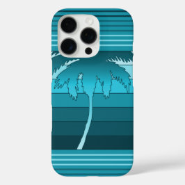 Hilo Hawaiian Palms Striped Blauwgroen iPhone 16 Pro Hoesje