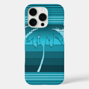 Hilo Hawaiian Palms Striped Blauwgroen iPhone 16 Pro Hoesje