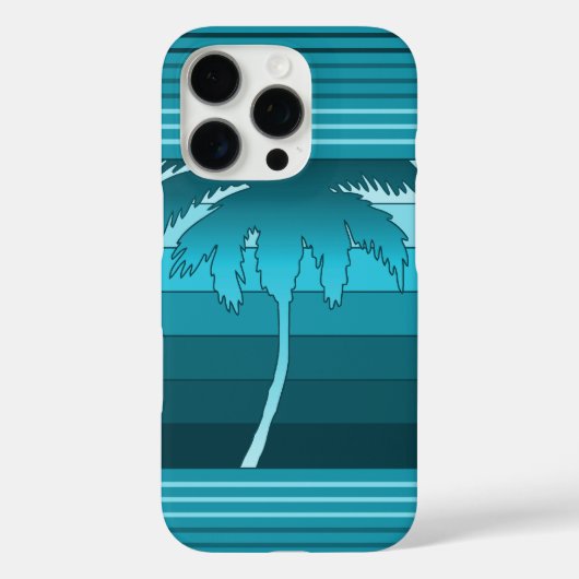 Hilo Hawaiian Palms Striped Blauwgroen Case-Mate iPhone Case (Achterkant)