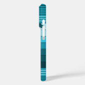 Hilo Hawaiian Palms Striped Blauwgroen Case-Mate iPhone Case (Achterkant / Links)