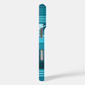 Hilo Hawaiian Palms Striped Blauwgroen Case-Mate iPhone Case (Achterkant / Rechts)