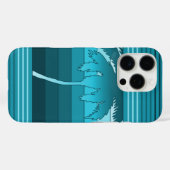 Hilo Hawaiian Palms Striped Blauwgroen Case-Mate iPhone Case (Achterkant (horizontaal))