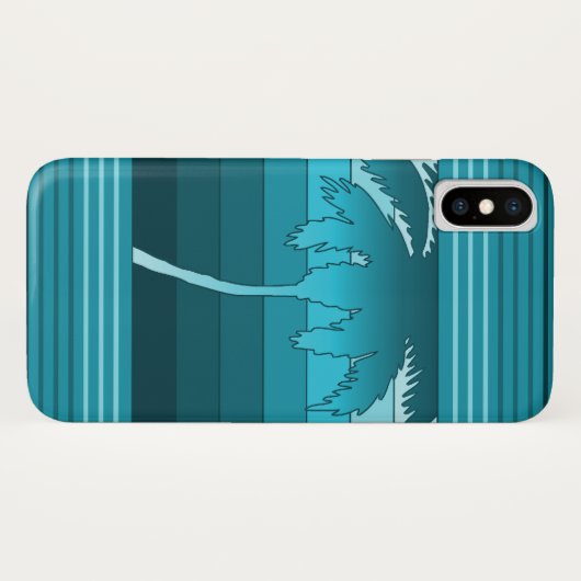 Hilo Hawaiian Palms Striped Blauwgroen Case-Mate iPhone Case (Achterkant (horizontaal))