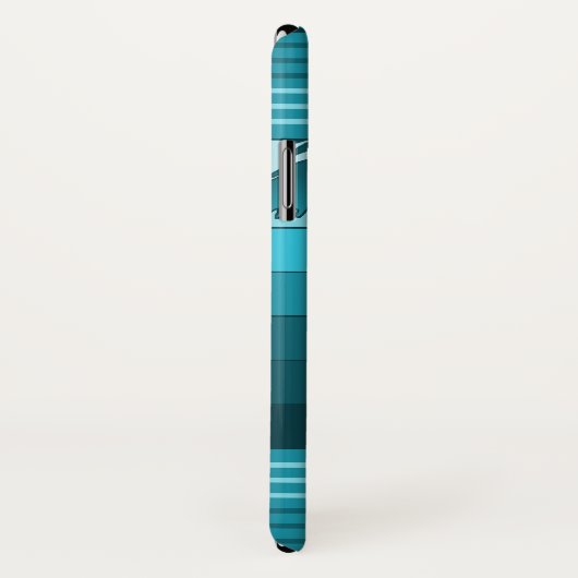 Hilo Hawaiian Palms Striped Blauwgroen Case-Mate iPhone Case (Achterkant / rechts)