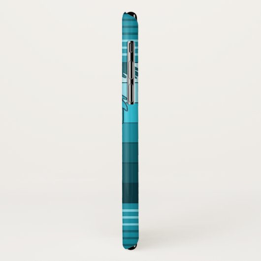 Hilo Hawaiian Palms Striped Blauwgroen Case-Mate iPhone Case (Achterkant/links)