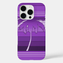 Hilo Hawaiian Palms Striped Paars iPhone 16 Pro Hoesje