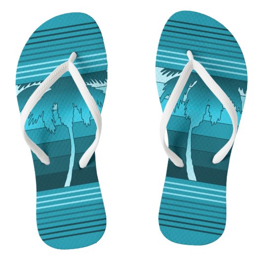 Hilo Hawaiian Palms Striped Teenslippers (Voetbed)